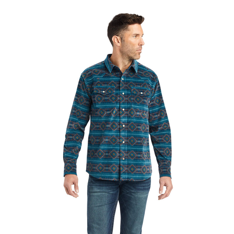 Ariat Hemden Herren - Hawkeye Corduroy Retro Fit Blau ( PMHJY-8450 )